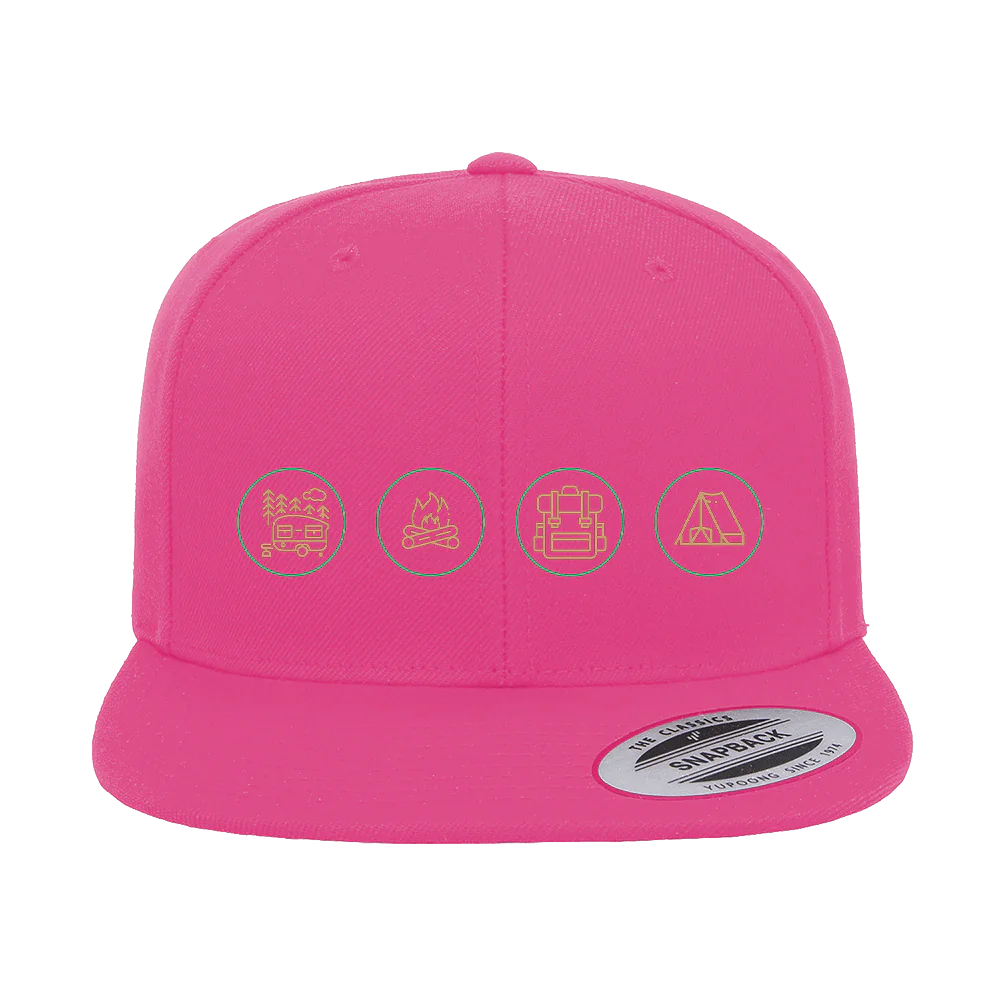 Camp Life Embroidered Flat Bill Cap