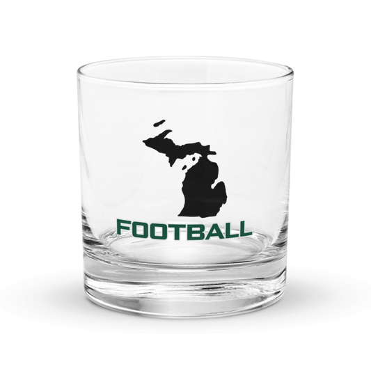 Michigan St Whiskey Glass- Football 1st Edition