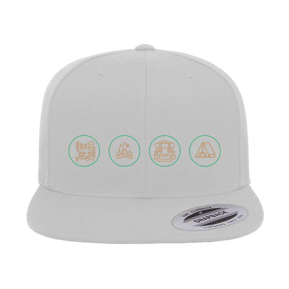 Camp Life Embroidered Flat Bill Cap