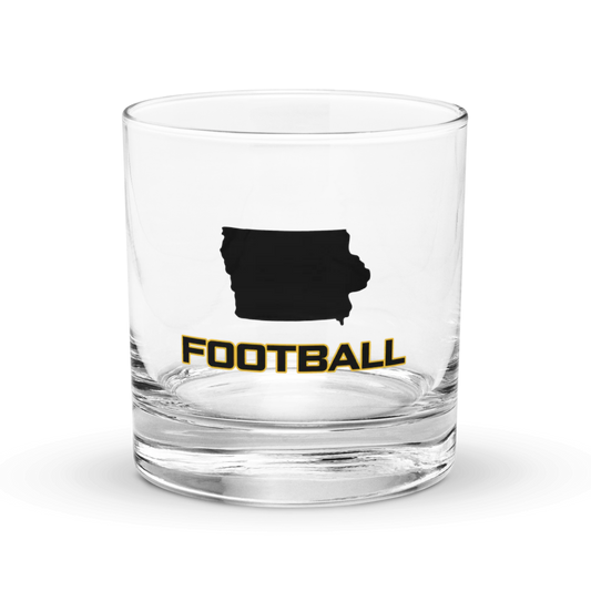 Iowa Whiskey Glass- Football 1st Edition