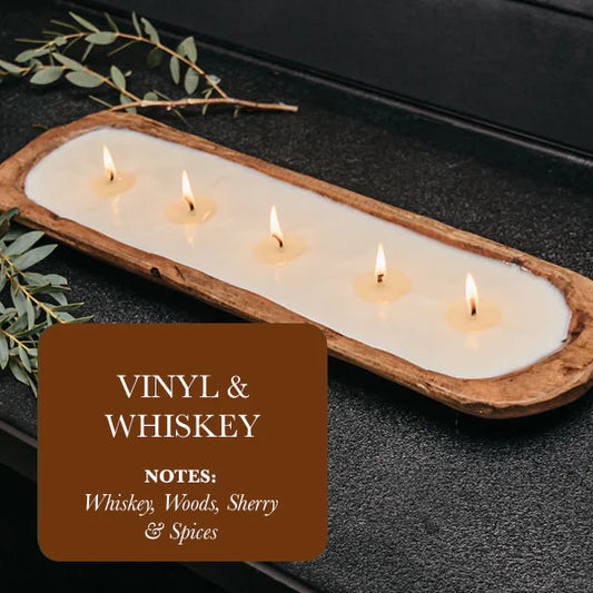 Vinyl & Whiskey 5-Wick Dough Bowl Soy Candle