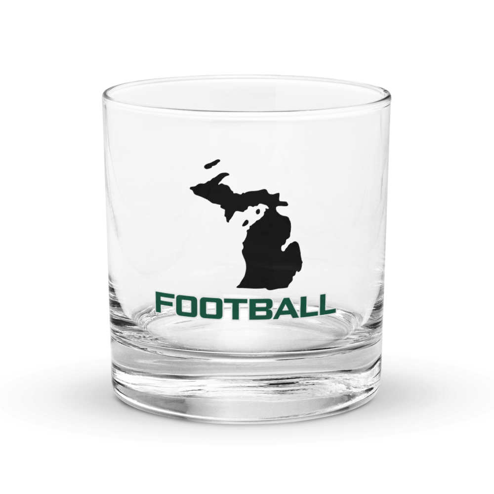 Michigan St Whiskey Glass- Football 1st Edition