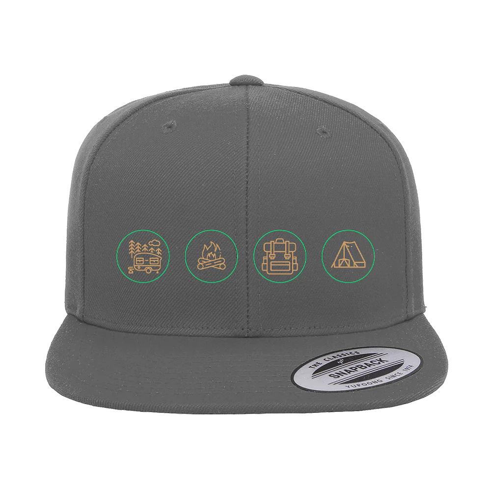 Camp Life Embroidered Flat Bill Cap