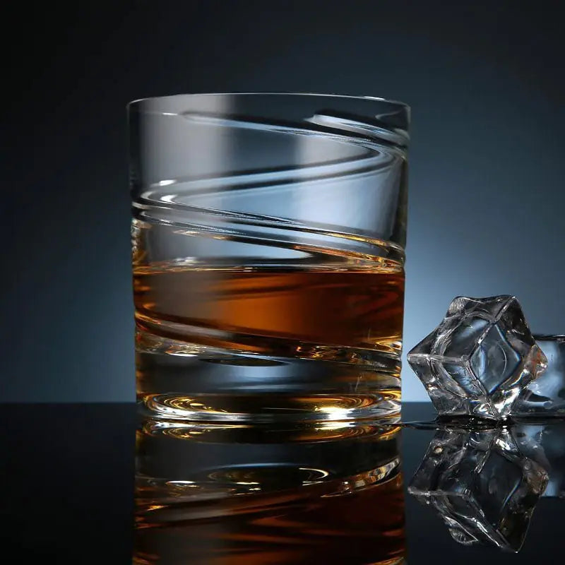 Rotating Old Fashioned Whiskey Glass