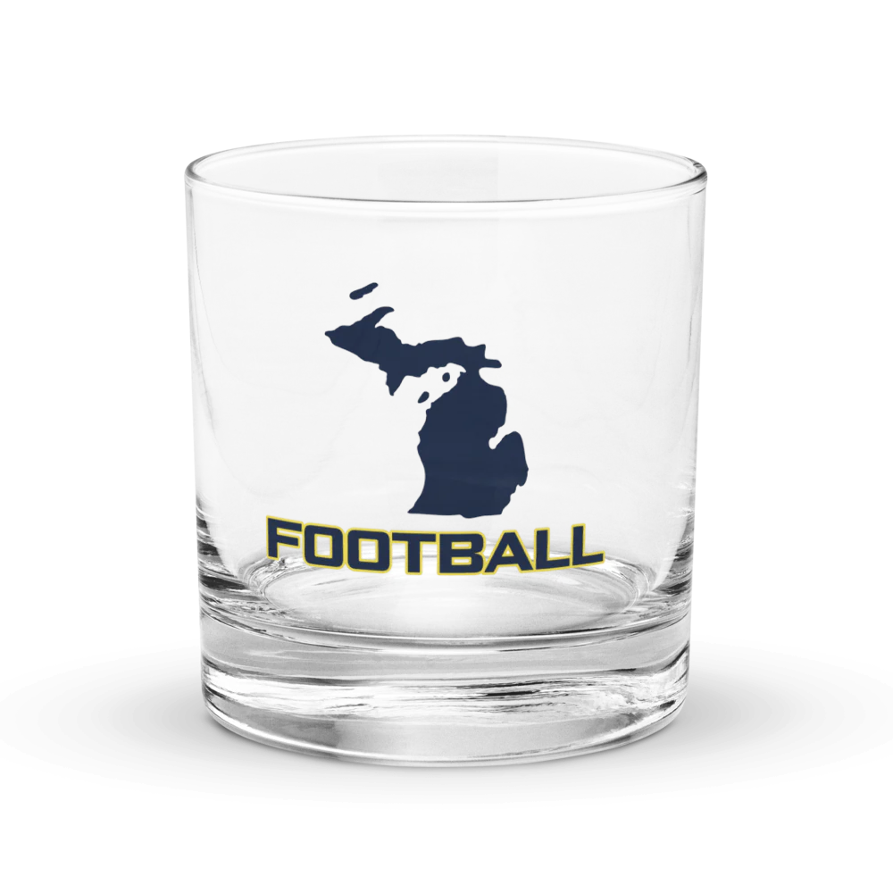 Michigan Whiskey Glass- Football 1st Edition