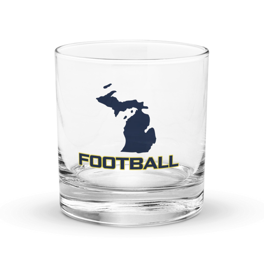 Michigan Whiskey Glass- Football 1st Edition