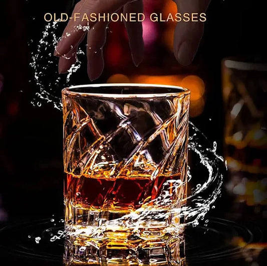 Rotating Old Fashioned Whiskey Glass