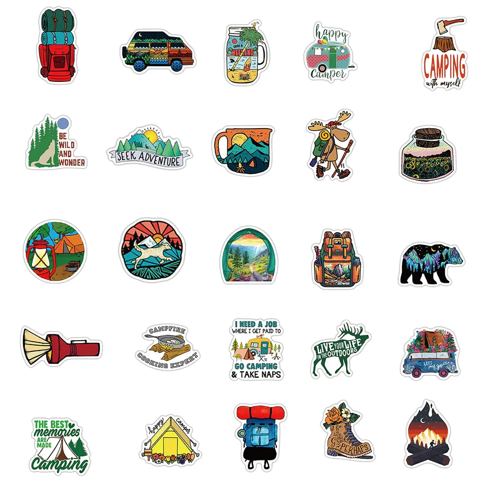 Camping Graffiti Stickers